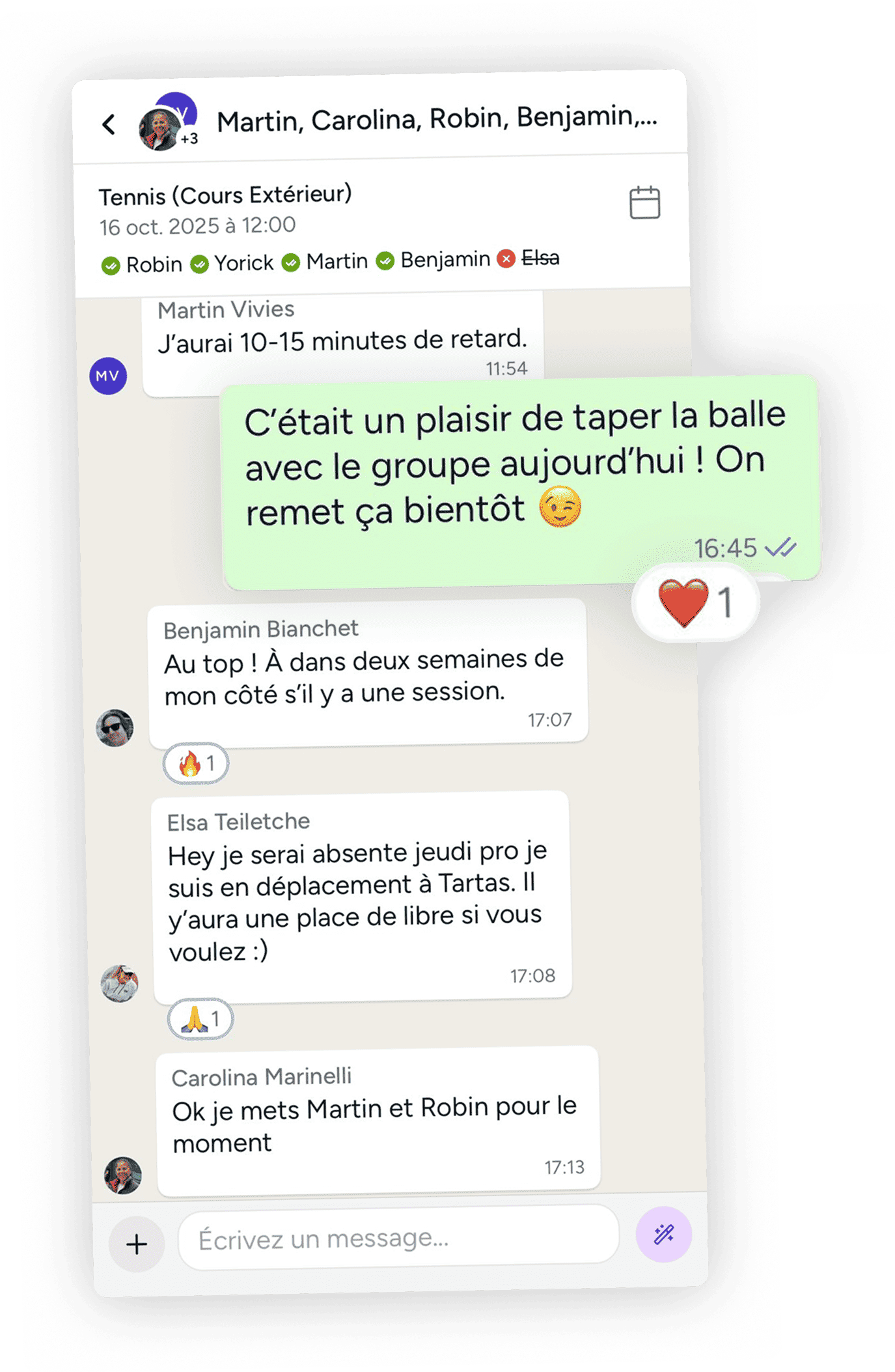 Chat screen in Shaker