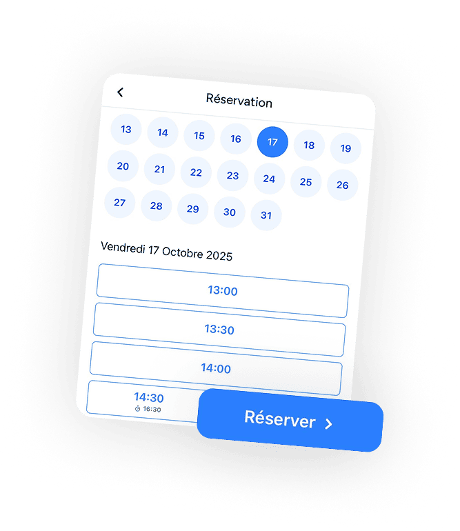 Appointment scheduler screen in Shaker